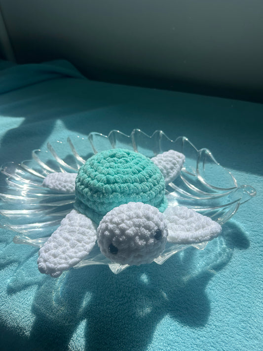 Blue Crochet Turtle