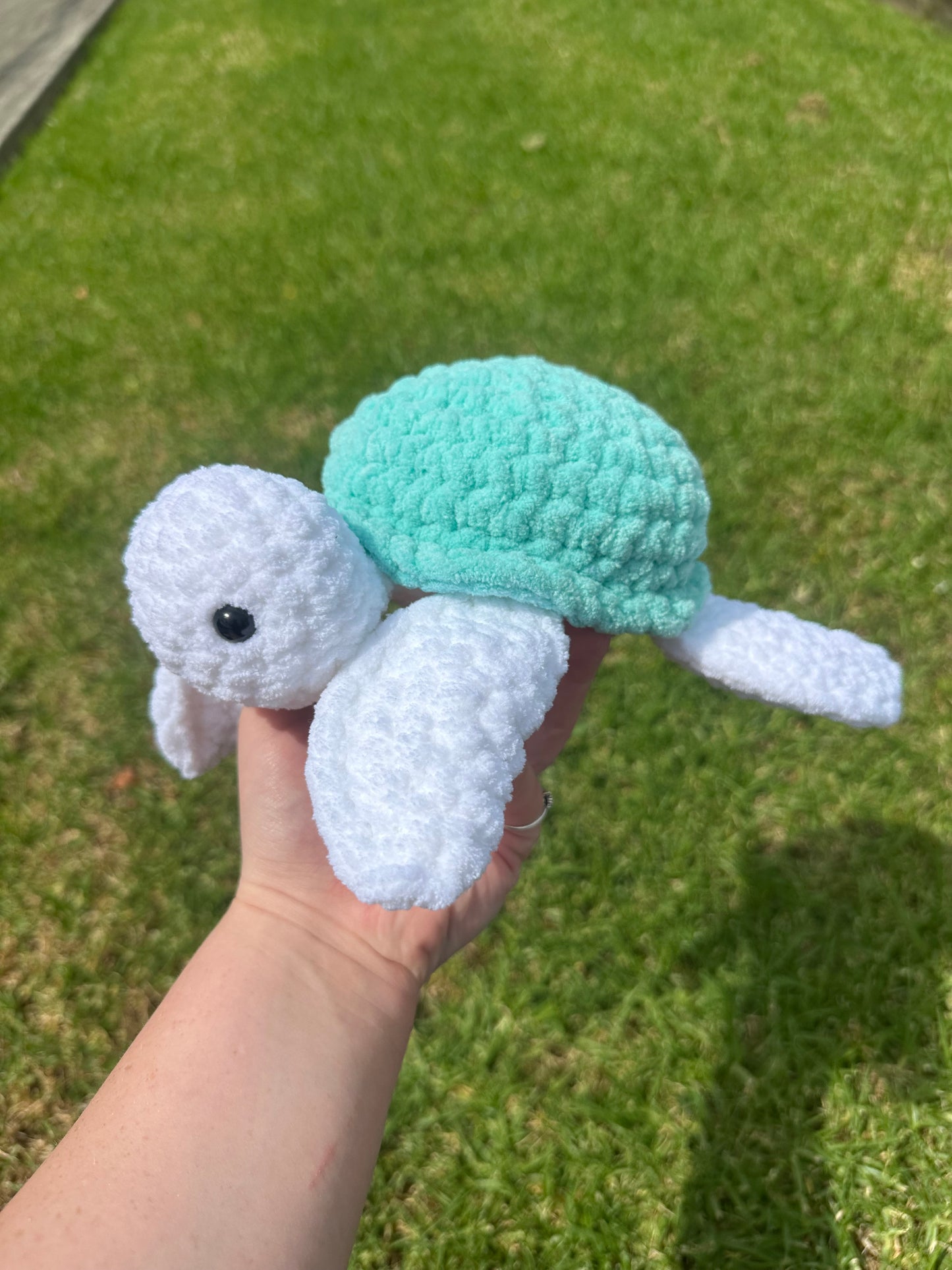 Blue Crochet Turtle
