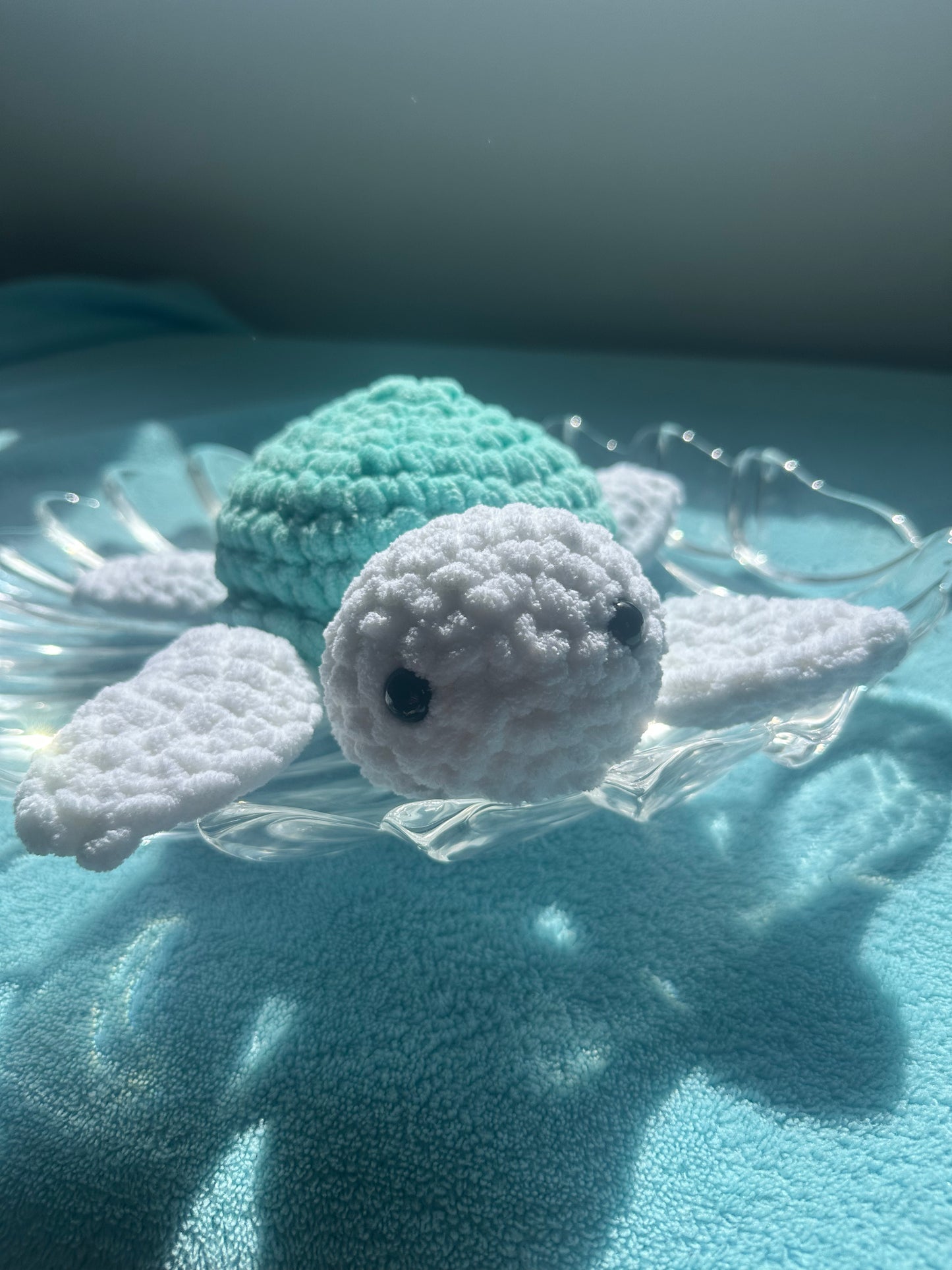 Blue Crochet Turtle