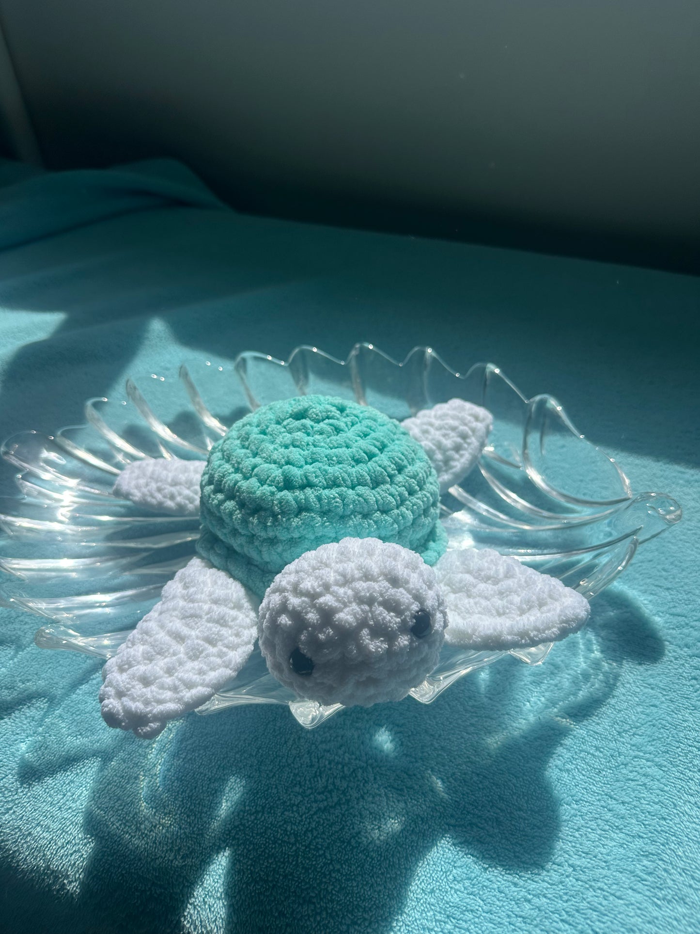 Blue Crochet Turtle
